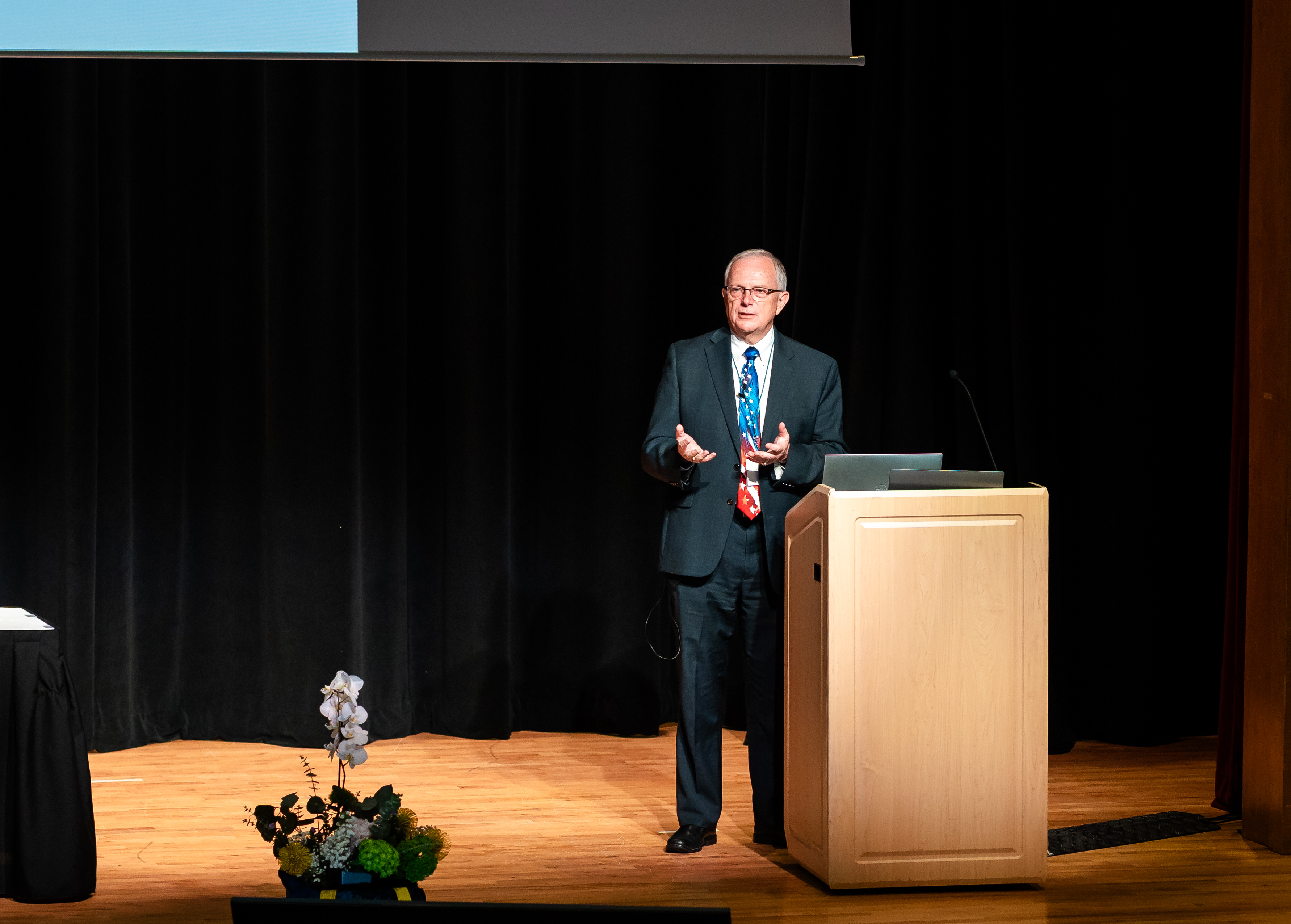 Dr. Bruce Jette, at the ARC Annnual Review, 2025, delivering his keynote presentation "Defense Economics Drives Digital Design and Opportunity For the Knowledgeable and Creative"