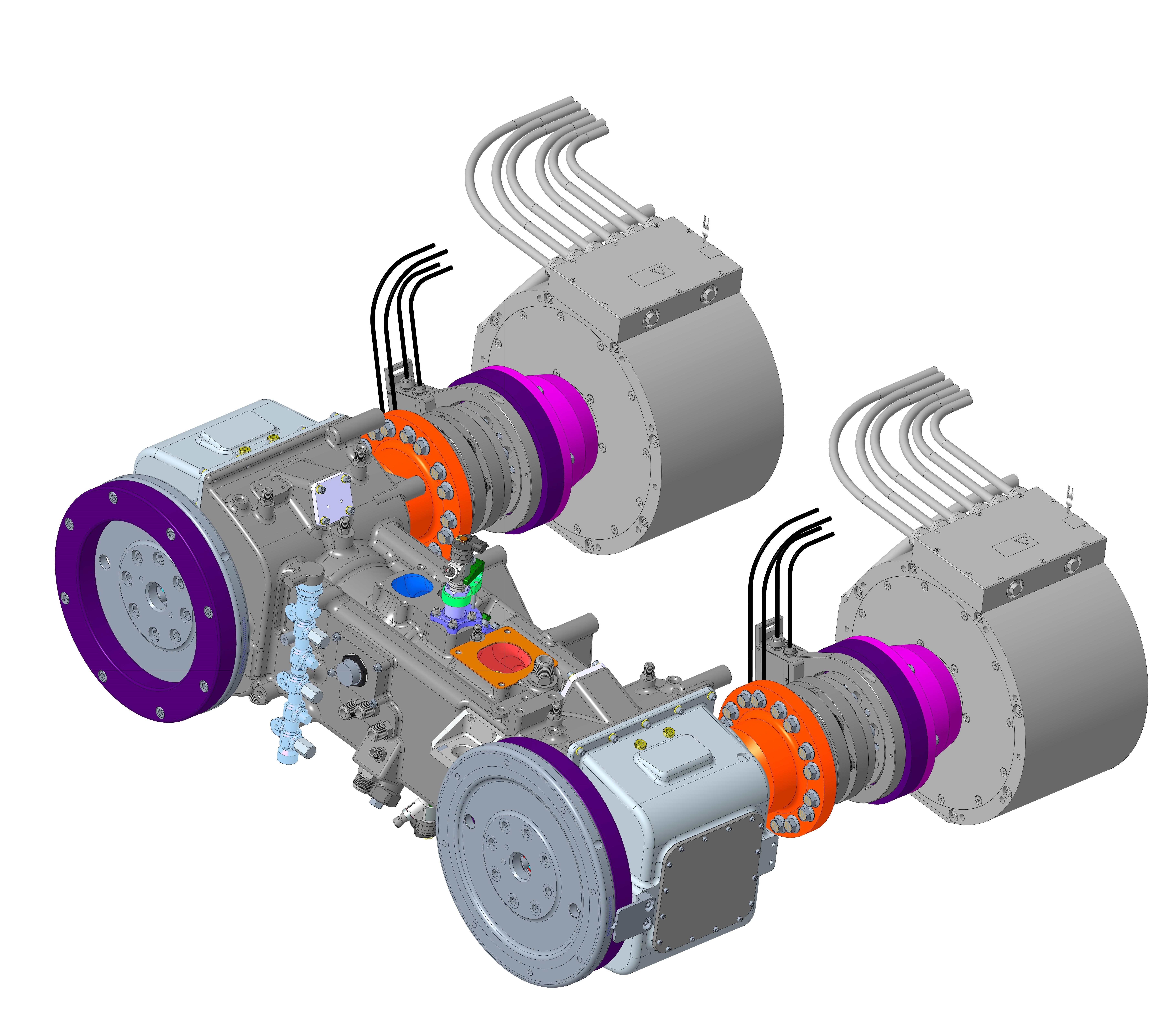 opposed piston engine configured in a series hybrid architecture