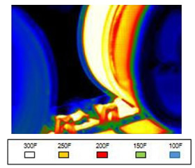 Tank track thermal image