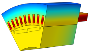 Fringe plot of rotor temperature